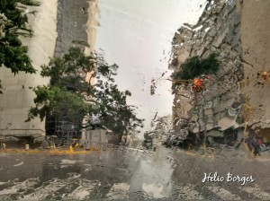 Calle con lluvia